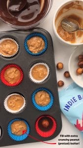 Cover with crunchy pretzel peanut butter