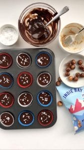 Layer on some more chocolate, and some sugar pips (or lovely salt crystals!)